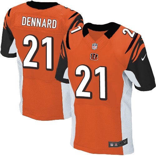 Men's Elite Darqueze Dennard Nike Jersey Orange Alternate - #21 NFL Cincinnati Bengals